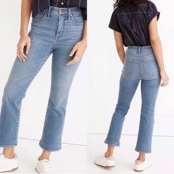 Nwt Madewell‎ Cali Demi-Boot Jeans in Dorrance Wash Women’s Size 24 - Picture 1 of 9